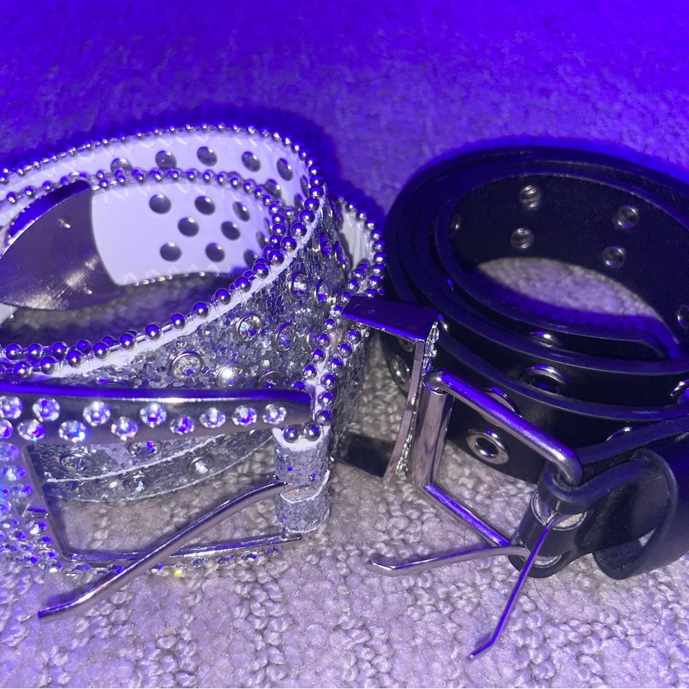 Zumiez Silver and Black Studded Belts